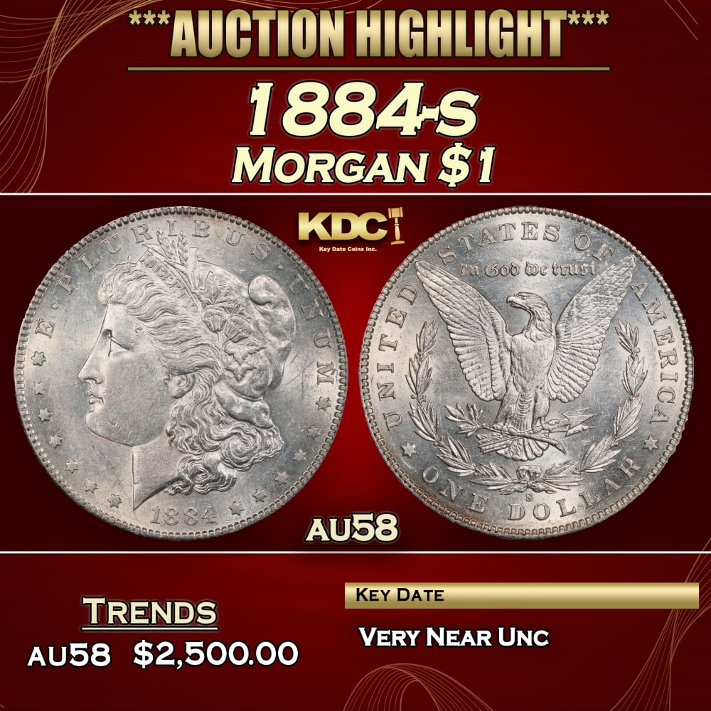 1884-s Morgan Dollar $1 au58 SEGS (1 of 3)