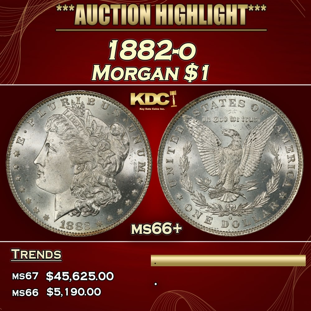1882-o Morgan Dollar $1 ms66+ SEGS: 1882-o Morgan Dollar $1 ms66+ SEGS. 0