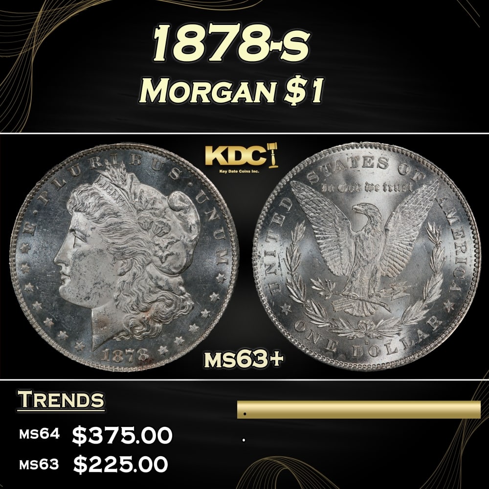 1878-s Morgan Dollar $1 Grades ms63+ (1 of 3)