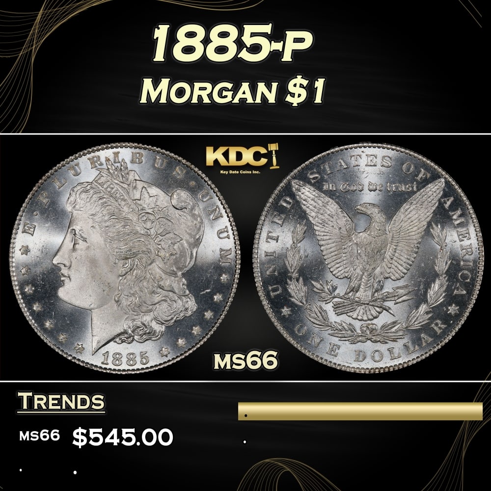 1885-p Morgan Dollar $1 Grades ms66 (1 of 3)