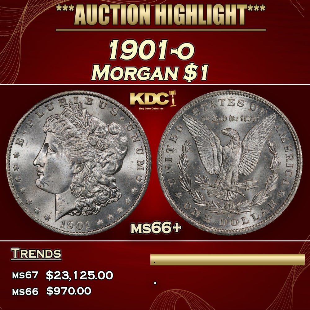 1901-o Morgan Dollar $1 ms66+ SEGS: 1901-o Morgan Dollar $1 ms66+ SEGS. 0