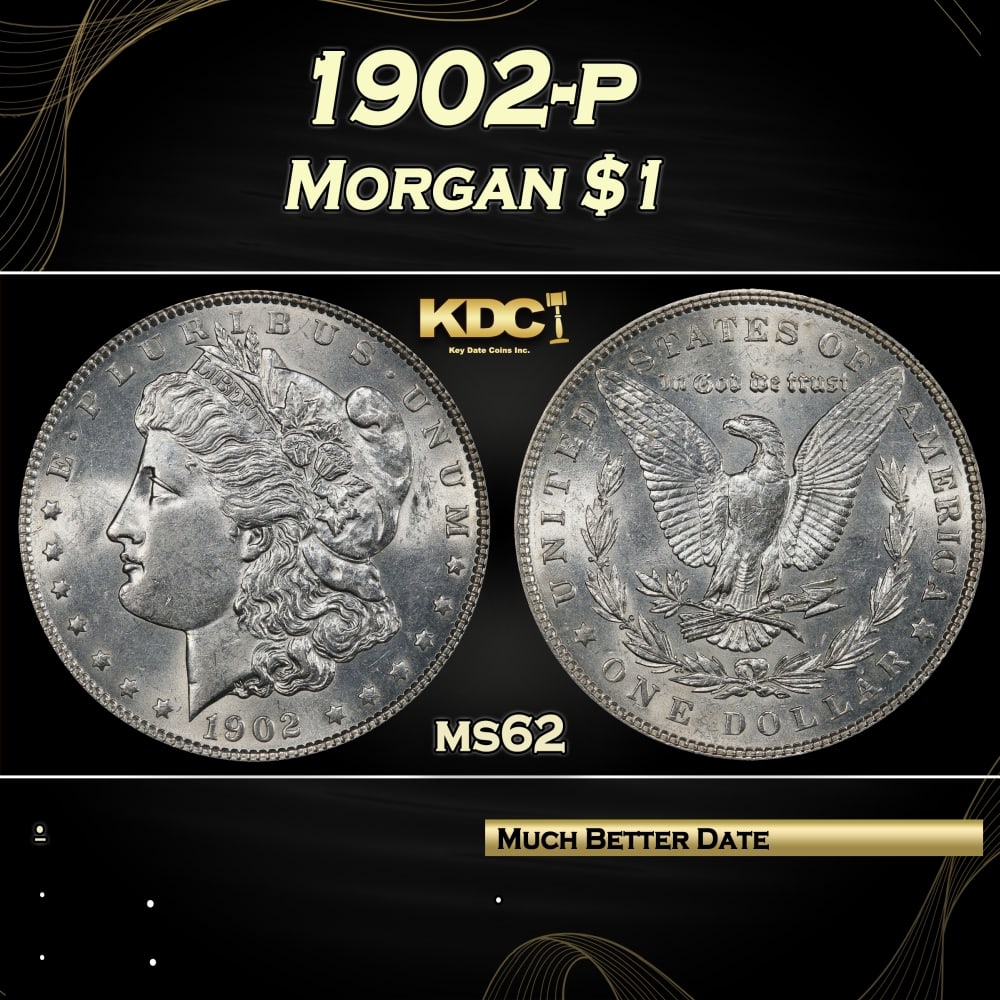 1902-p Morgan Dollar $1 Grades ms62 (1 of 3)
