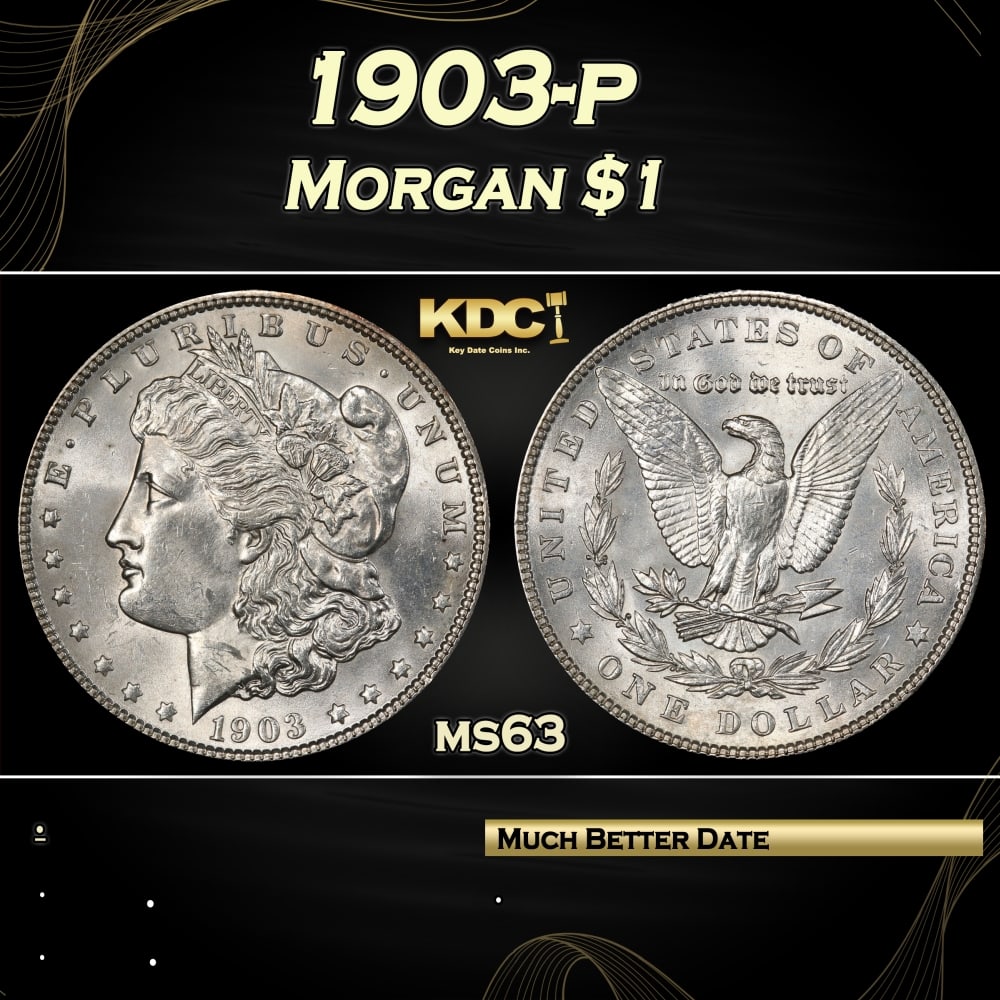 1903-p Morgan Dollar $1 Grades ms63 (1 of 3)
