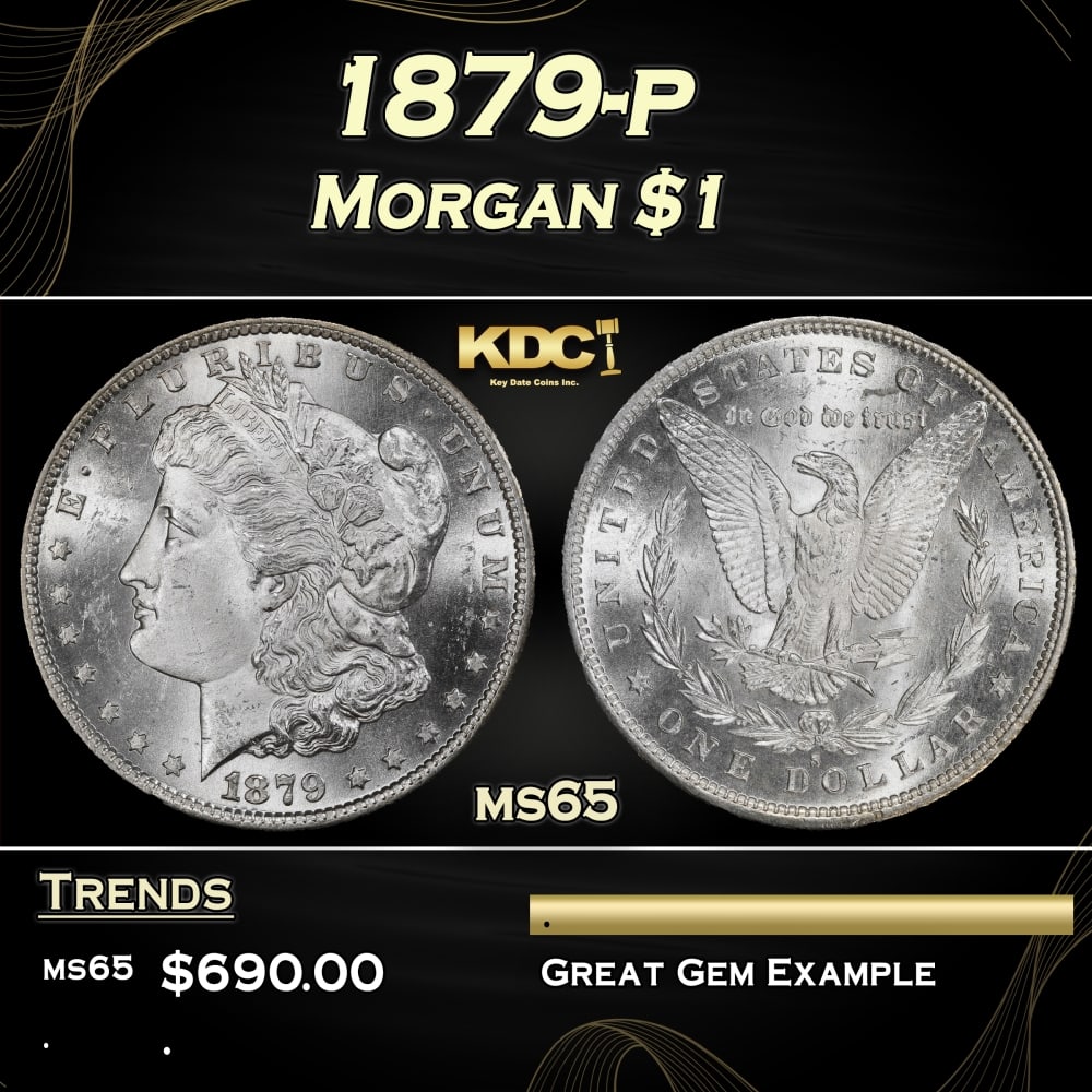 1879-p Morgan Dollar $1 Grades ms65 (1 of 3)