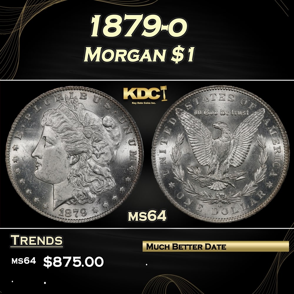 1879-o Morgan Dollar $1 Grades ms64 (1 of 3)