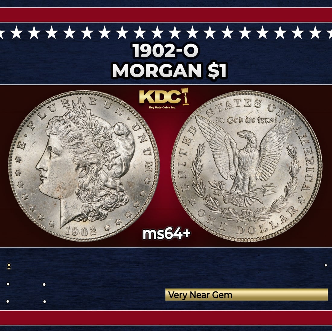 1902-o Morgan Dollar $1 Grades ms64+ (1 of 3)