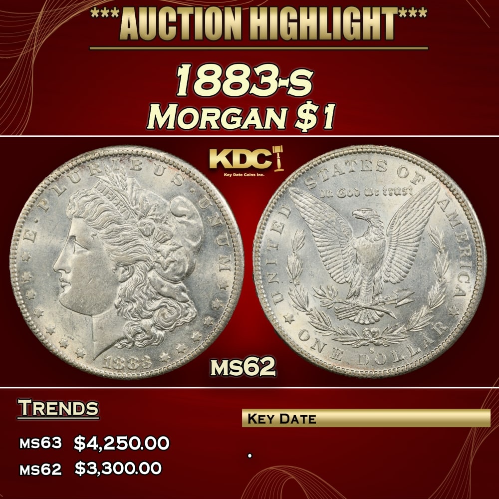 1883-s Morgan Dollar $1 ms62 USCG: 1883-s Morgan Dollar $1 ms62 USCG. 0
