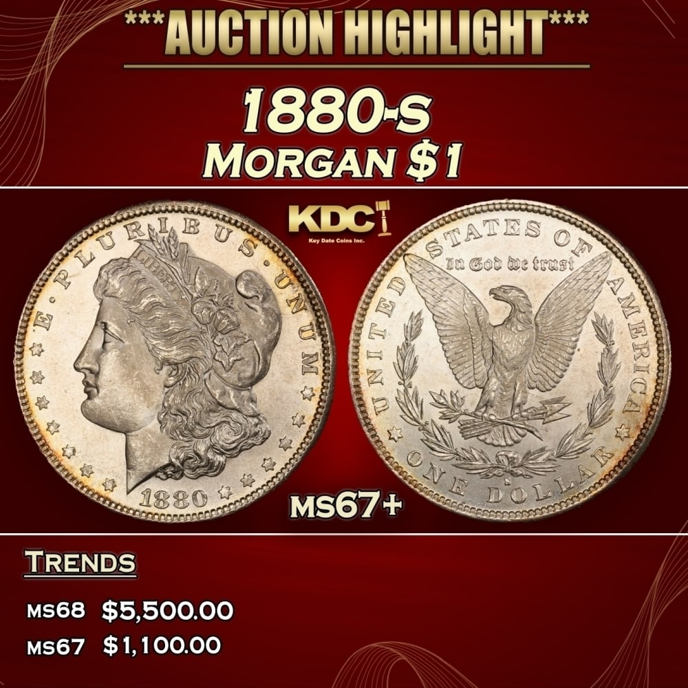 1880-s Morgan Dollar $1 ms67+ SEGS: 1880-s Morgan Dollar $1 ms67+ SEGS. 0