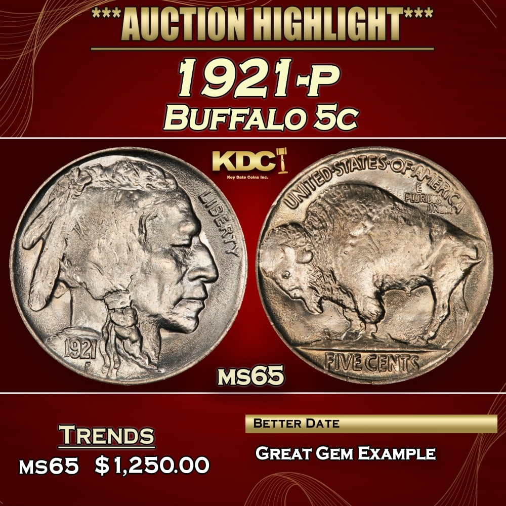 1921-p Buffalo Nickel 5c ms65 SEGS: 1921-p Buffalo Nickel 5c ms65 SEGS. 0