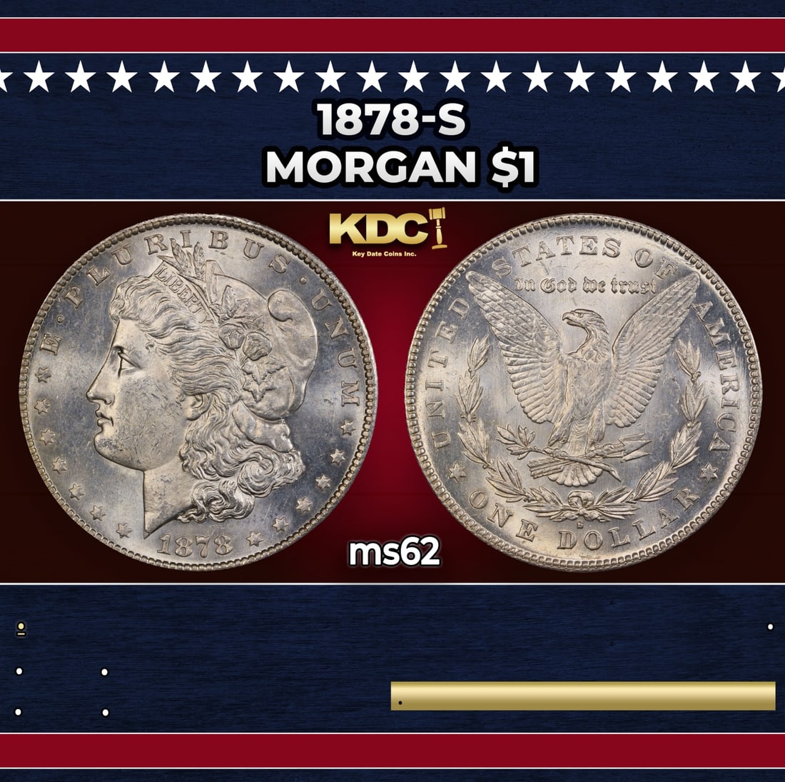 1878-s Morgan Dollar $1 Grades ms62 (1 of 3)