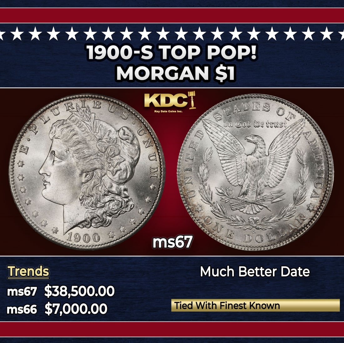 1900-s Morgan Dollar TOP POP! $1 ms67 SEGS: 1900-s TOP POP! Morgan Dollar $1 ms67 SEGS.