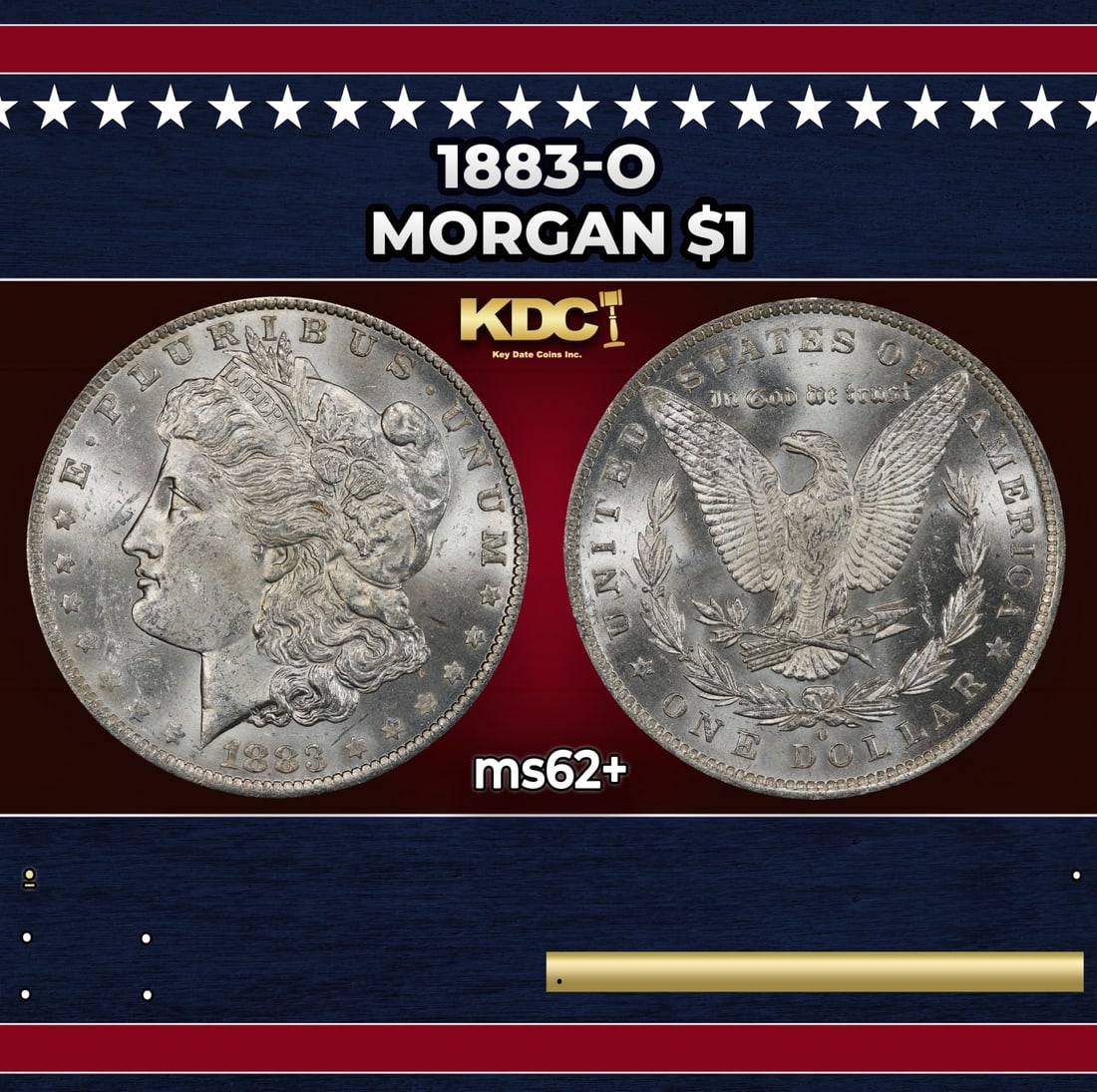 1883-o Morgan Dollar $1 Grades ms62+: 1883-o Morgan Dollar $1 Grades ms62+.