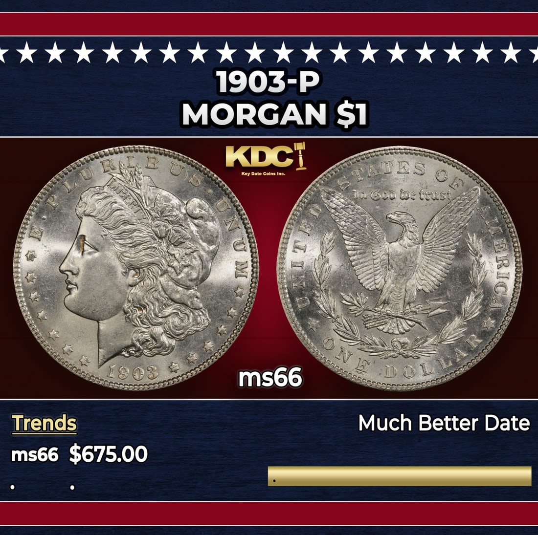 1903-p Morgan Dollar $1 Grades ms66: 1903-p Morgan Dollar $1 Grades ms66.