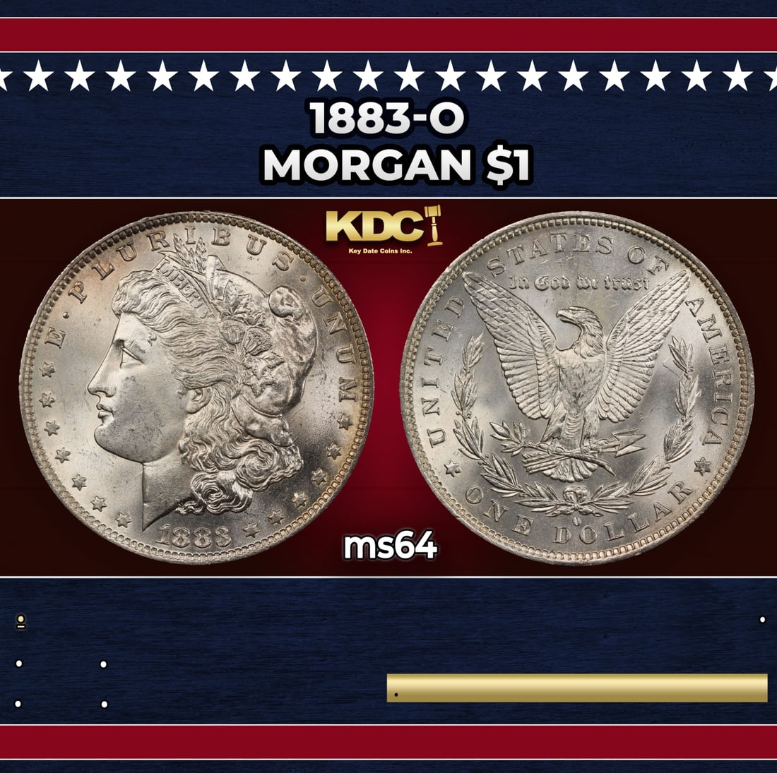 1883-o Morgan Dollar $1 Grades ms64: 1883-o Morgan Dollar $1 Grades ms64.