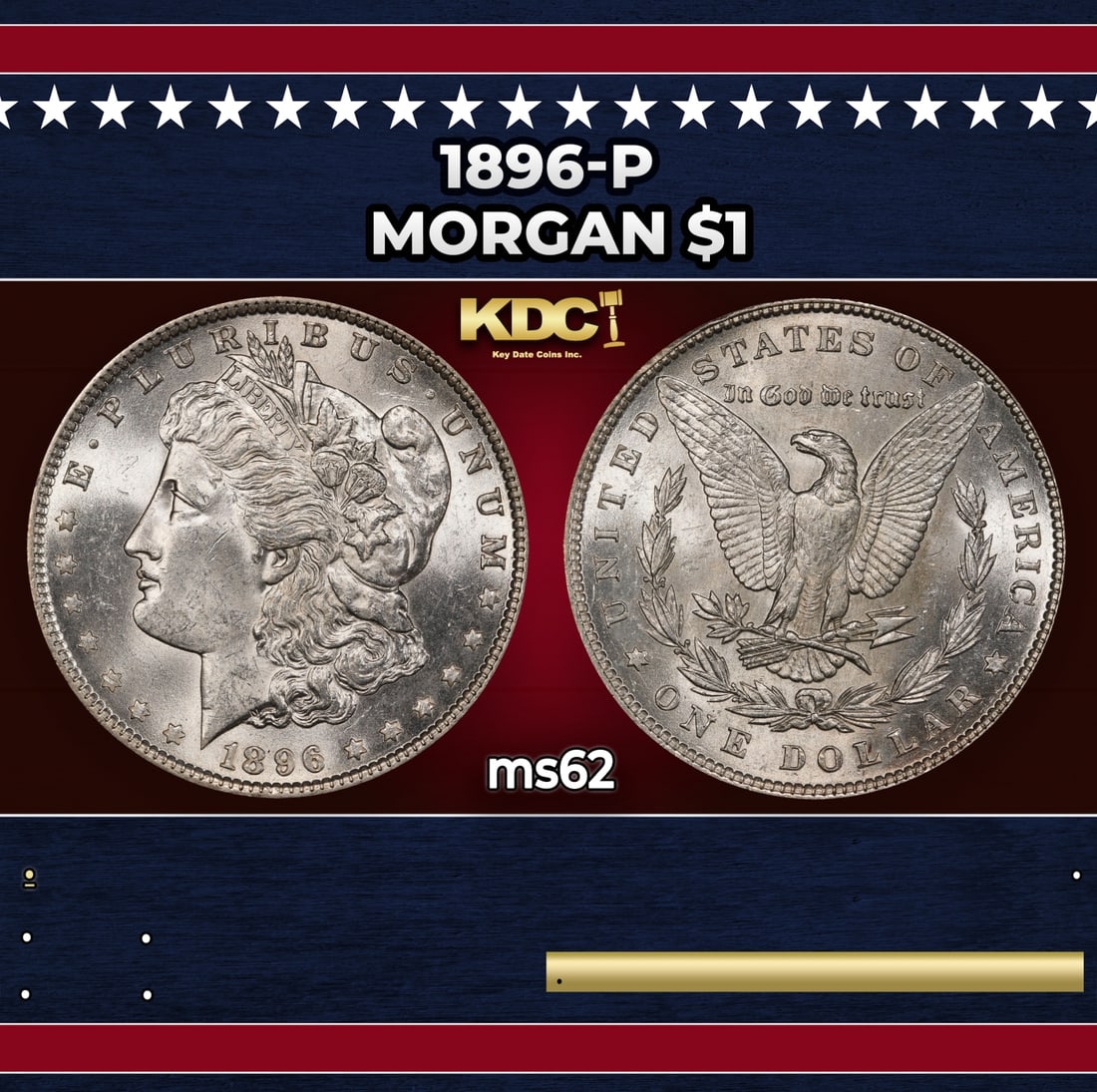 1896-p Morgan Dollar $1 Grades ms62: 1896-p Morgan Dollar $1 Grades ms62.