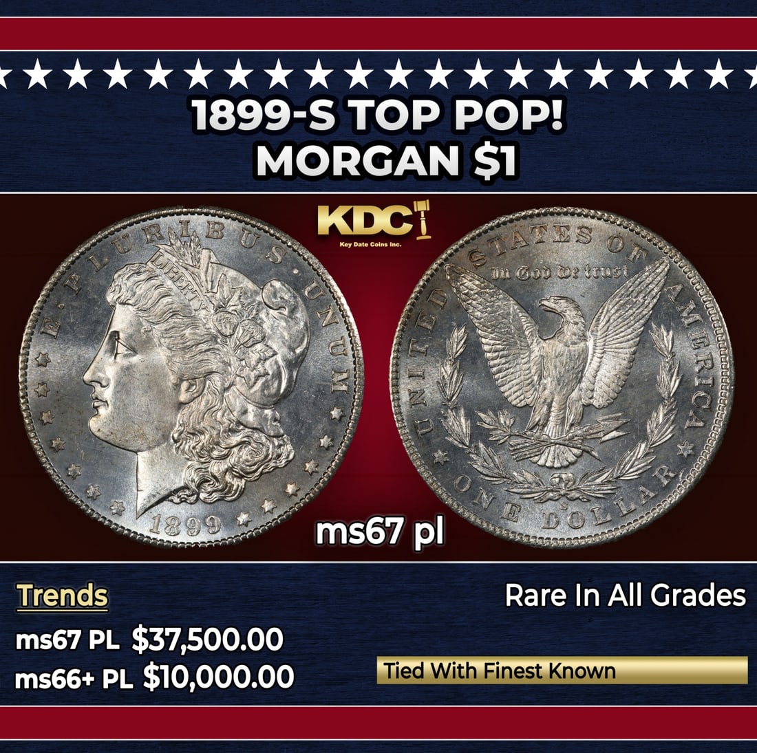 1899-s Morgan Dollar TOP POP! $1 ms67 pl SEGS: 1899-s TOP POP! Morgan Dollar $1 ms67 pl SEGS.