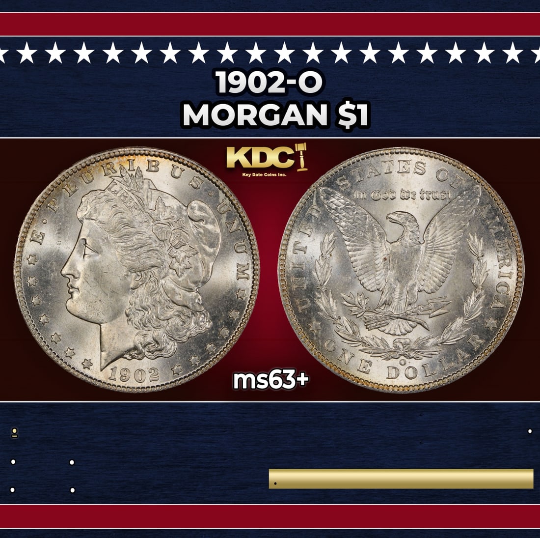 1902-o Morgan Dollar $1 Grades ms63+: 1902-o Morgan Dollar $1 Grades ms63+.