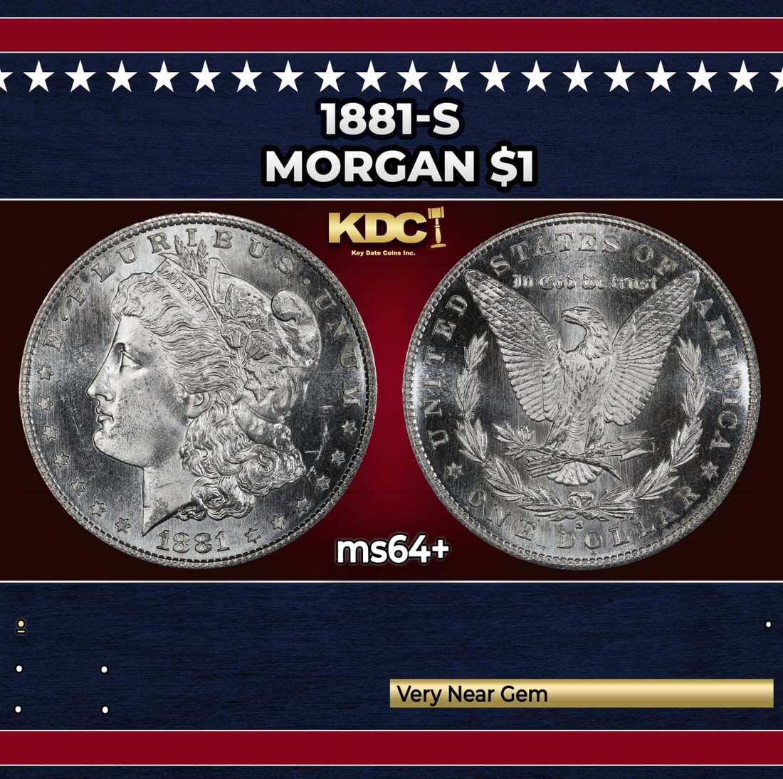 1881-s Morgan Dollar $1 Grades ms64+: 1881-s Morgan Dollar $1 Grades ms64+.