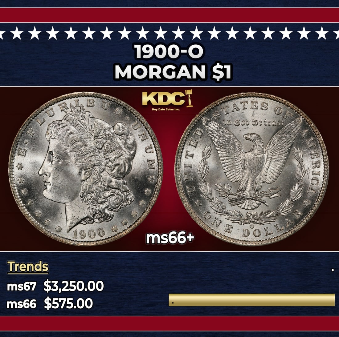 1900-o Morgan Dollar $1 ms66+ SEGS: 1900-o Morgan Dollar $1 ms66+ SEGS.