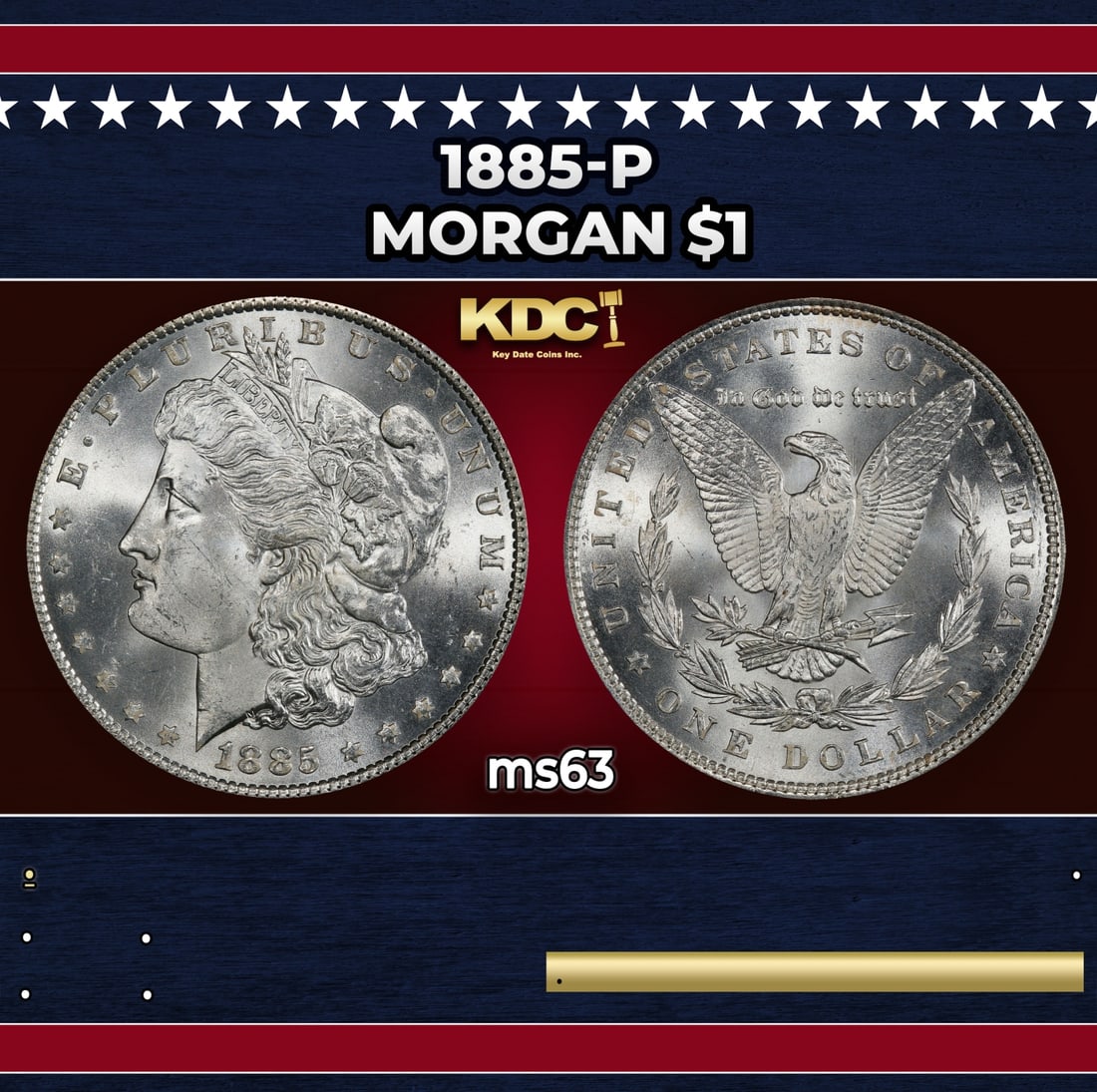 1885-p Morgan Dollar $1 Grades ms63 (1 of 3)