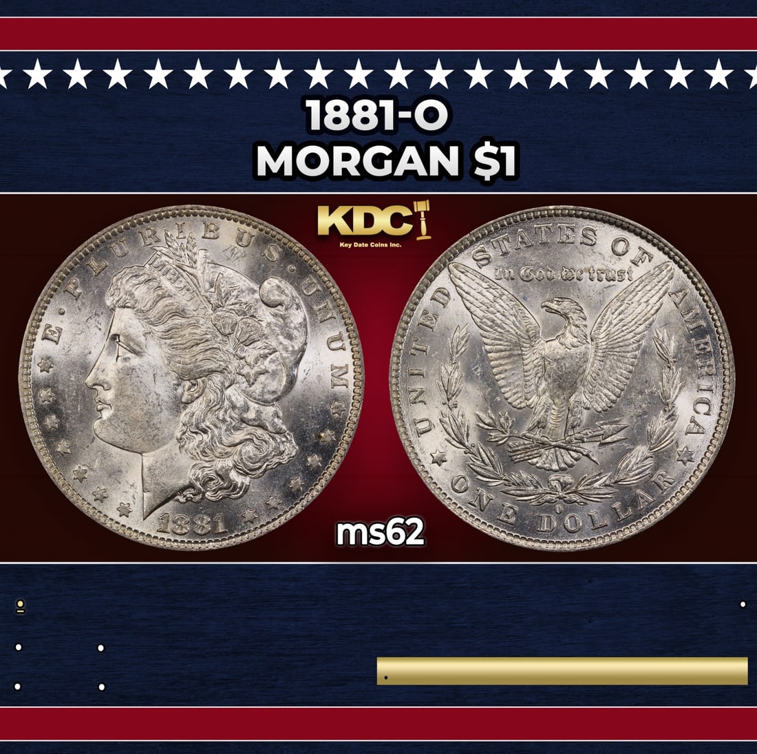 1881-o Morgan Dollar $1 Grades ms62: 1881-o Morgan Dollar $1 Grades ms62.