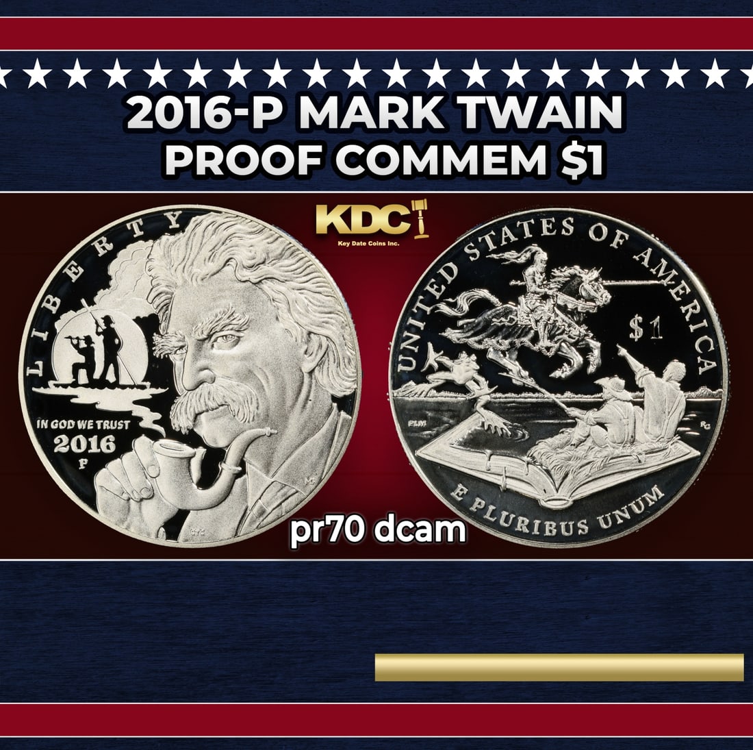 2016-p Mark Twain Proof Modern Commem Dollar $1 pr70 dcam SEGS: 2016-p Mark Twain Modern Commem Dollar $1 pr70 dcam SEGS. Historic precious metal trends is causing increased spot pricing by the day. On auctions with set openings, we are doing our best to have item