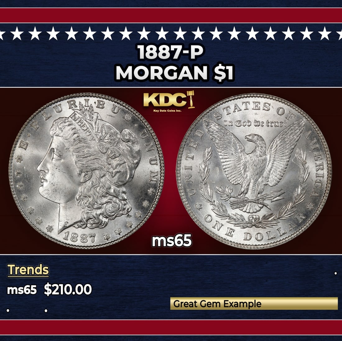 1887-p Morgan Dollar $1 Grades ms65: 1887-p Morgan Dollar $1 Grades ms65.