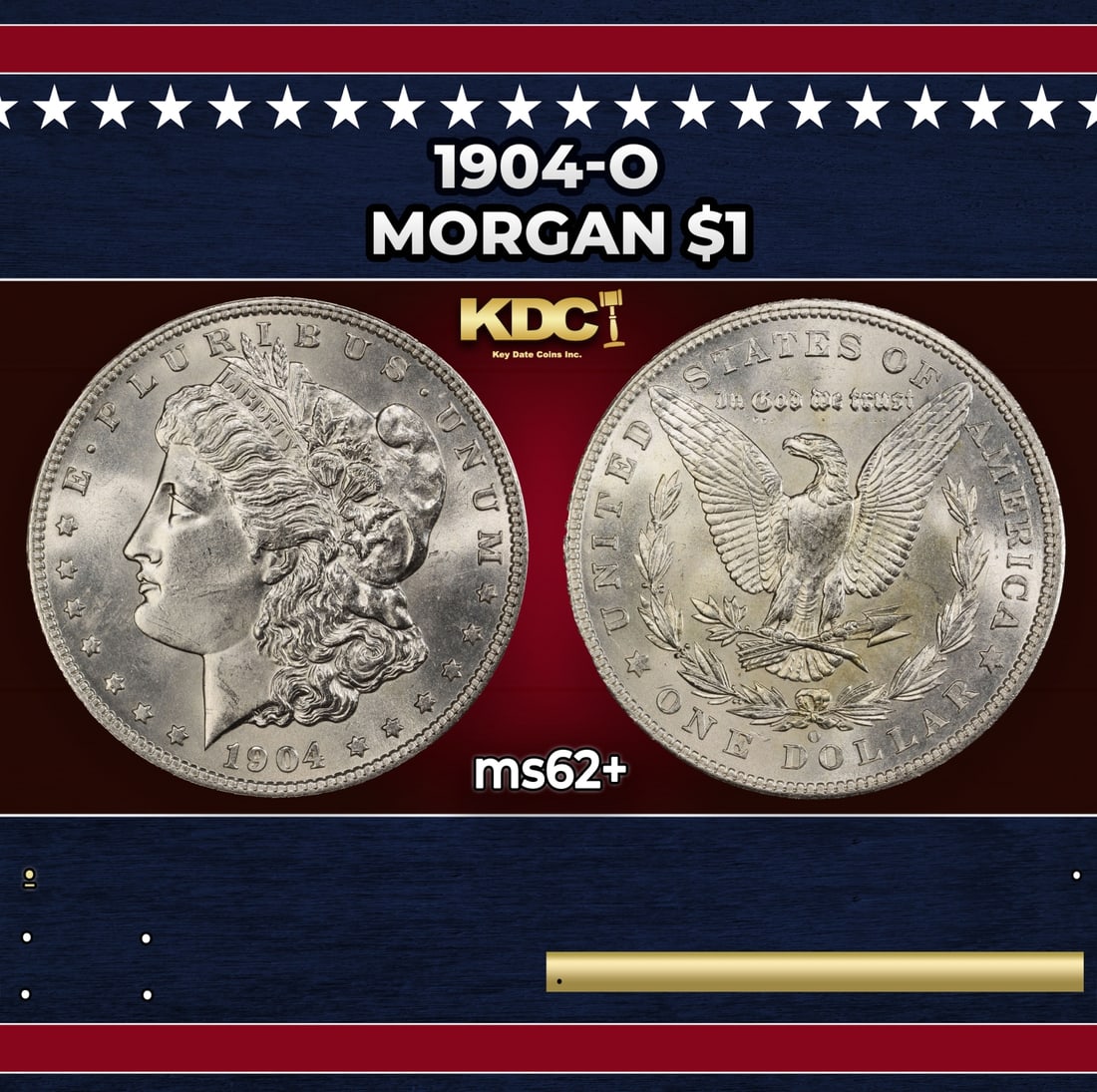 1904-o Morgan Dollar $1 Grades ms62+: 1904-o Morgan Dollar $1 Grades ms62+.