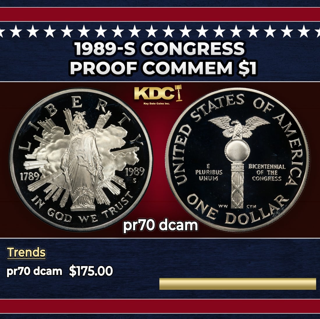 1989-s Congress Proof Modern Commem Dollar $1 pr70 dcam SEGS (1 of 3)