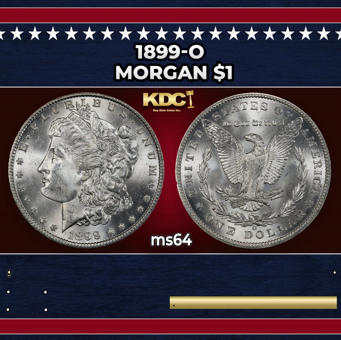 1899-o Morgan Dollar $1 Grades ms64: 1899-o Morgan Dollar $1 Grades ms64.