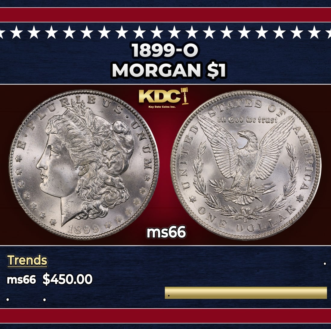 1899-o Morgan Dollar $1 Grades ms66: 1899-o Morgan Dollar $1 Grades ms66.