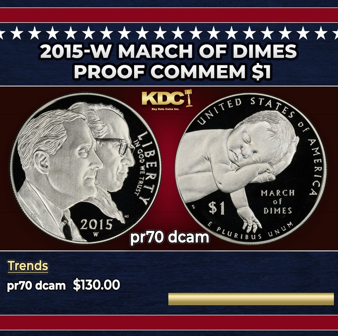 2015-W March Of Dimes Proof Modern Commem Dollar $1 pr70 dcam SEGS (1 of 3)
