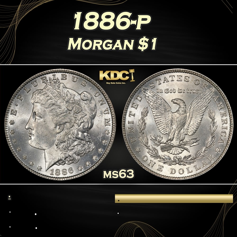 1886-p Morgan Dollar $1 Grades ms63: 1886-p Morgan Dollar $1 Grades ms63. 0
