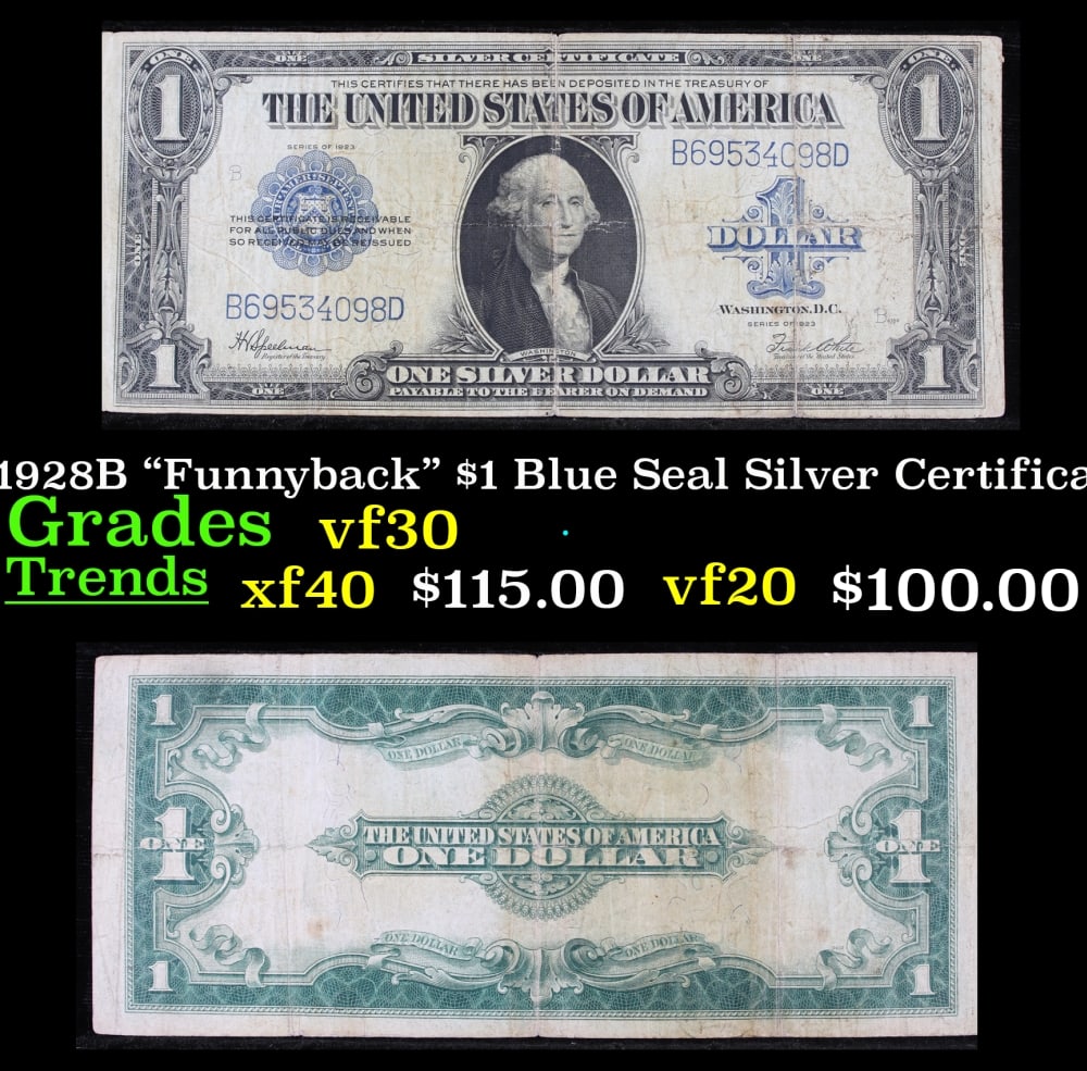 1923 $1 large size Silver Certificate Grades vf+ Signatures Speelman/White: 1923 $1 large size Silver Certificate Grades vf+ Signatures Speelman/White. Fr-237 The term “horse blanket” gets used a lot when talking about large size currency. It is most frequently used t
