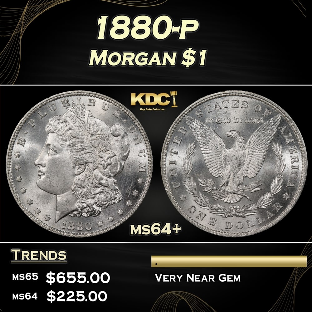 1880-p Morgan Dollar $1 Grades ms64+: 1880-p Morgan Dollar $1 Grades ms64+. 0