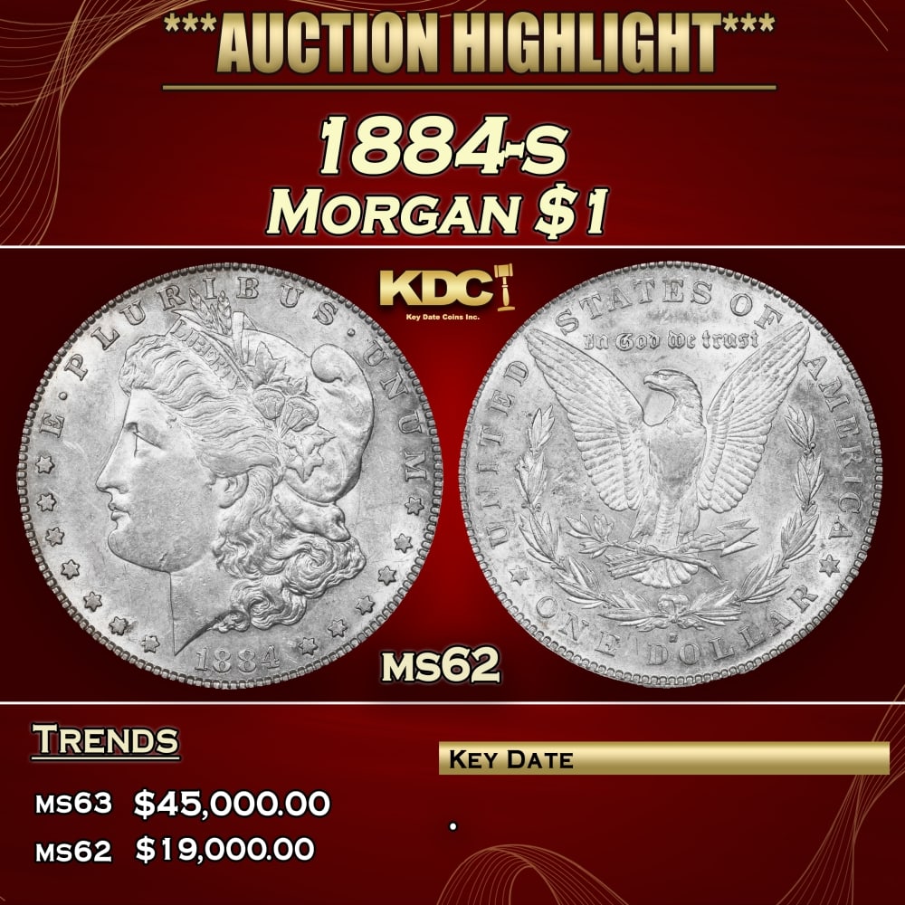 1884-s Morgan Dollar $1 ms62 USCG: 1884-s Morgan Dollar $1 ms62 USCG. 0