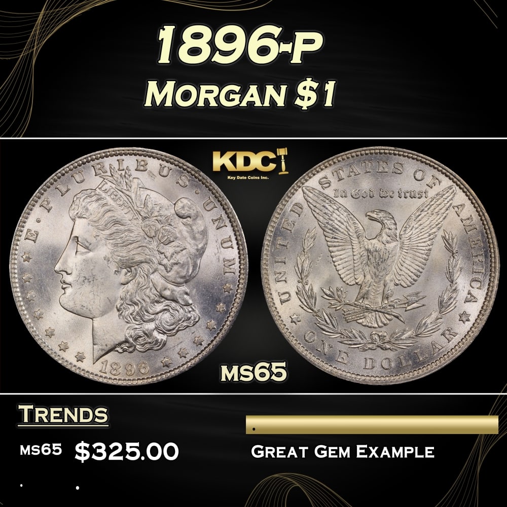 1896-p Morgan Dollar $1 Grades ms65: 1896-p Morgan Dollar $1 Grades ms65. 0