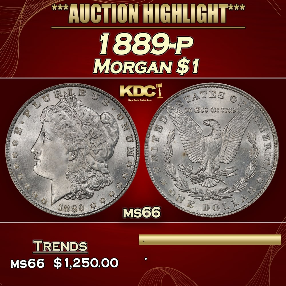 1889-p Morgan Dollar $1 ms66 SEGS: 1889-p Morgan Dollar $1 ms66 SEGS. 0