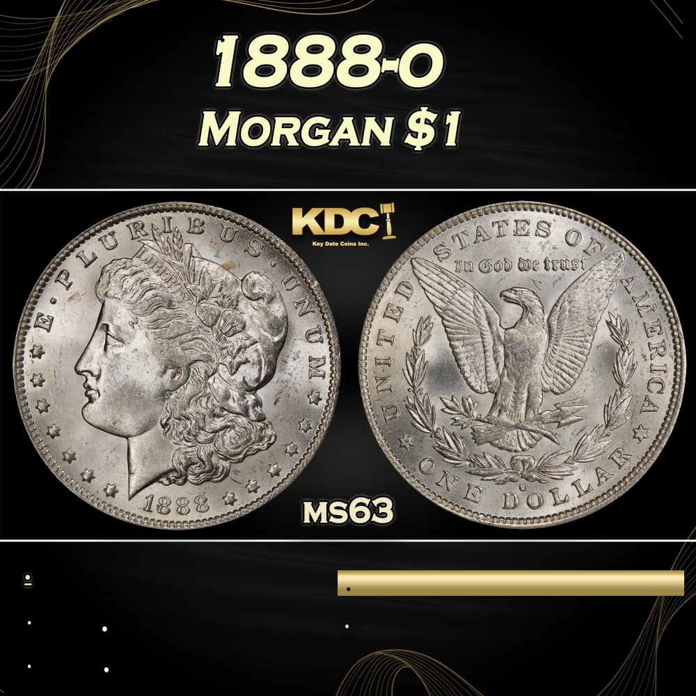 1888-o Morgan Dollar $1 Grades ms63: 1888-o Morgan Dollar $1 Grades ms63. 0
