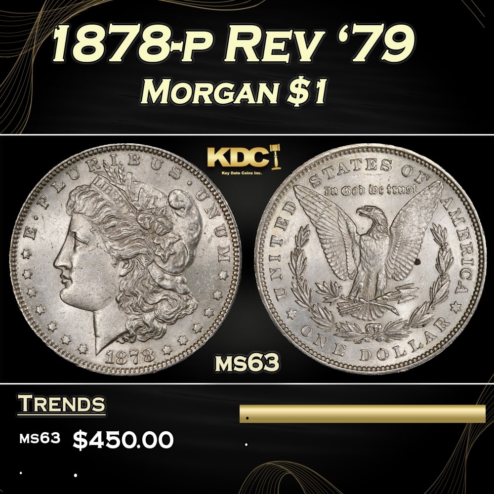 1878-p Rev '79 Morgan Dollar $1 Grades ms63 (1 of 3)