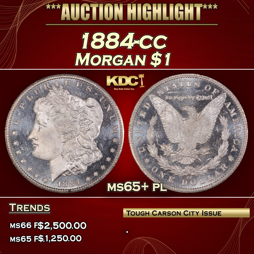 1884-cc Morgan Dollar $1 ms65+ pl SEGS: 1884-cc Morgan Dollar $1 ms65+ pl SEGS. 0