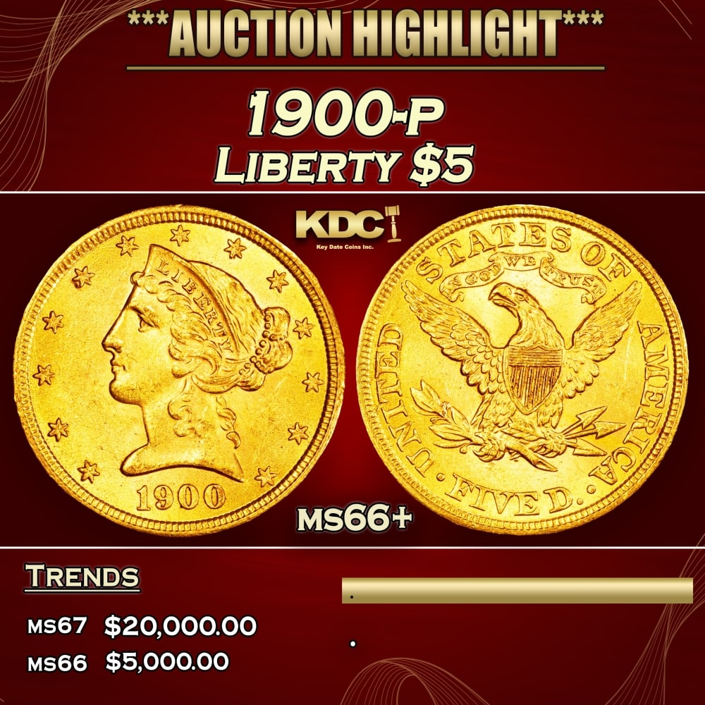 1900-p Gold Liberty Half Eagle $5 ms66+ SEGS: 1900-p Gold Liberty Half Eagle $5 ms66+ SEGS. 0