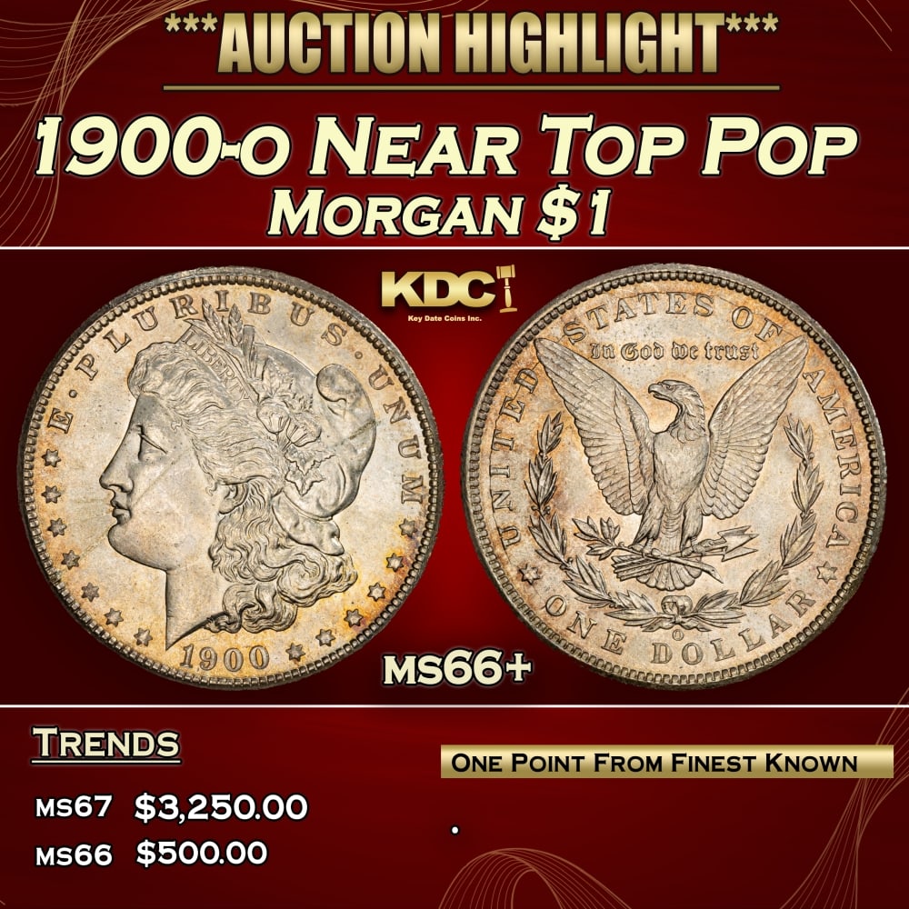 1900-o Morgan Dollar Near Top Pop $1 ms66+ SEGS: 1900-o Near Top Pop Morgan Dollar $1 ms66+ SEGS. 0