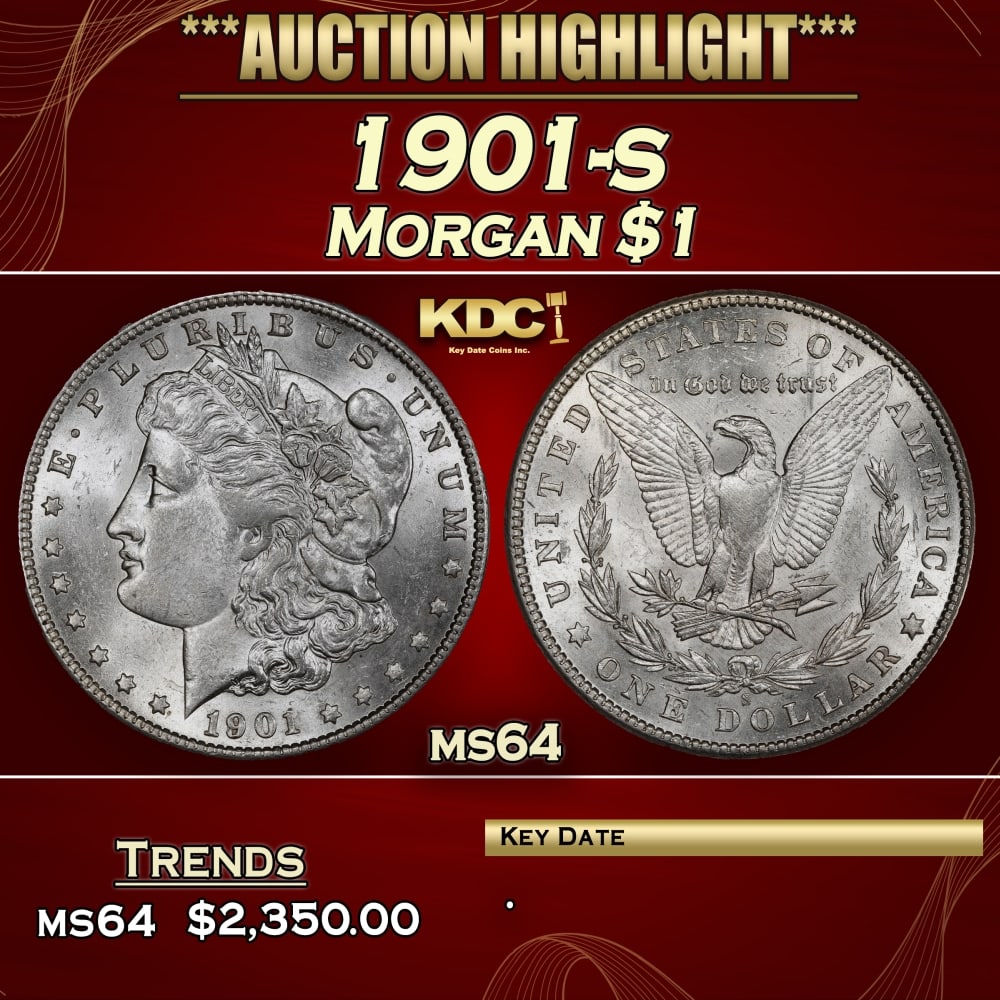 1901-s Morgan Dollar $1 ms64 SEGS: 1901-s Morgan Dollar $1 ms64 SEGS. 0