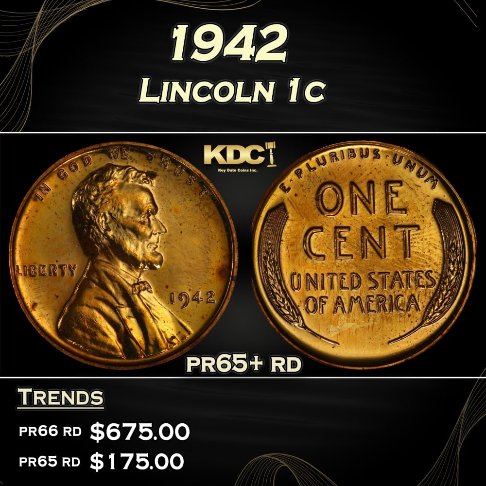 1942 Proof Lincoln Cent 1c Grades pr65+ rd (1 of 3)