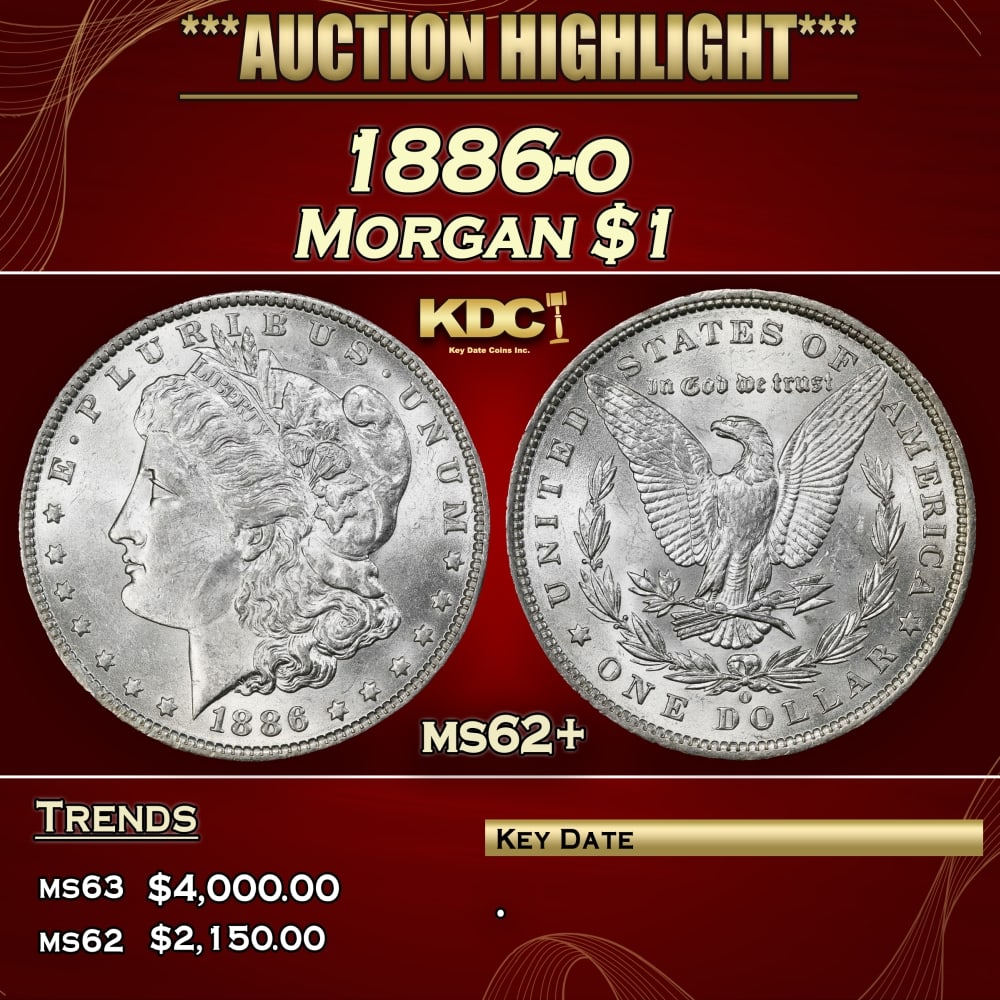 1886-o Morgan Dollar $1 ms62+ USCG: 1886-o Morgan Dollar $1 ms62+ USCG. 0