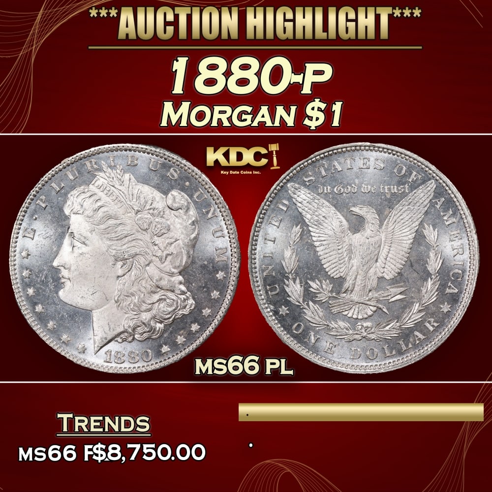 1880-p Morgan Dollar $1 ms66 pl SEGS: 1880-p Morgan Dollar $1 ms66 pl SEGS. 0