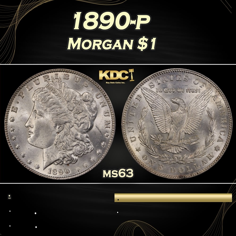 1890-p Morgan Dollar $1 Grades ms63 (1 of 3)