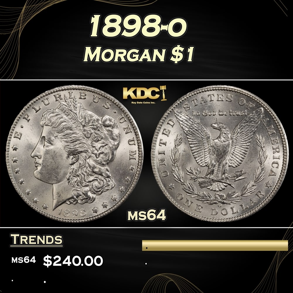 1898-o Morgan Dollar $1 Grades ms64: 1898-o Morgan Dollar $1 Grades ms64. 0