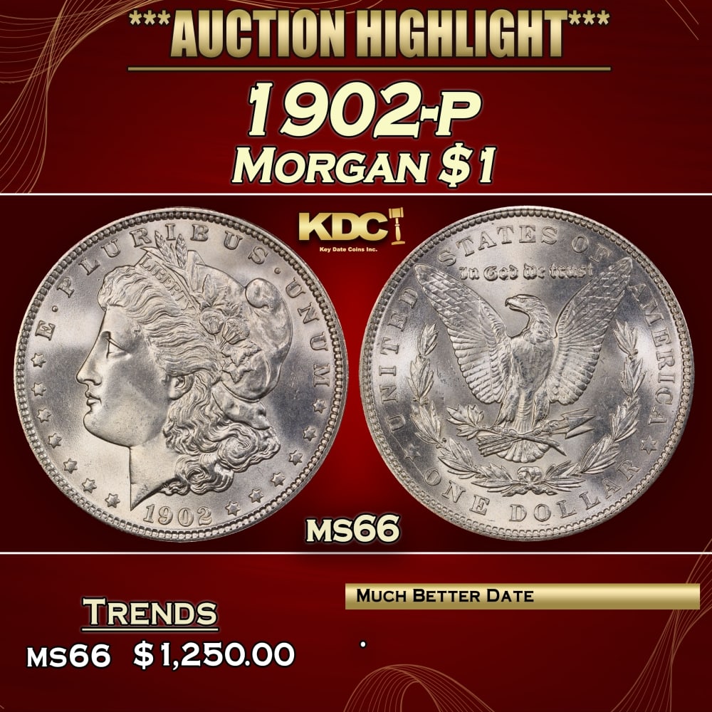 1902-p Morgan Dollar $1 ms66 SEGS: 1902-p Morgan Dollar $1 ms66 SEGS. 0